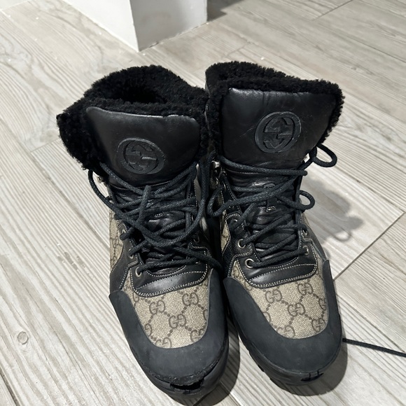 GUCCI Nebraska Guccissima boots GG monogram beige - Picture 4 of 6